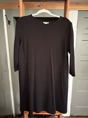 J Jill Classic Ponte Black Women's Shift Paneled